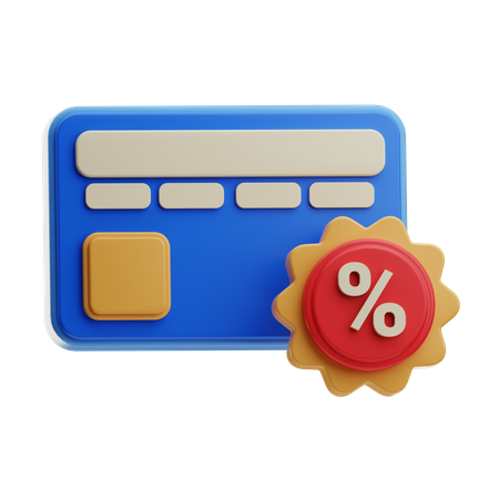 Credit Discount  3D Icon