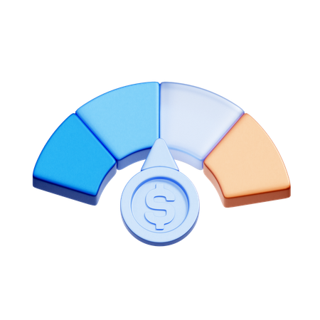 신용 점수 측정기  3D Icon