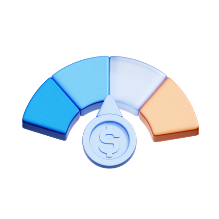 Credit Score Gauge  3D Icon