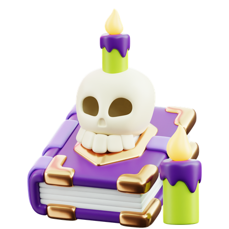 Creepy book with skull  3D Icon