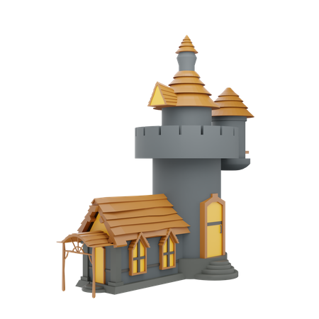 Creepy House  3D Illustration