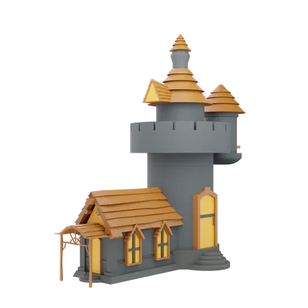 Creepy House  3D Illustration