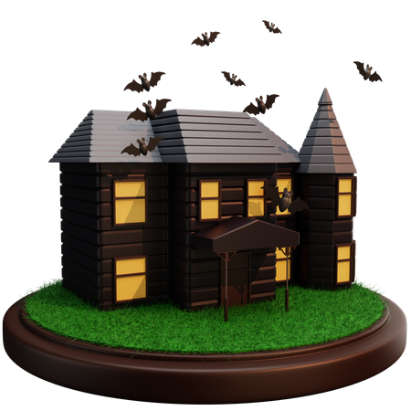 Creepy House  3D Illustration