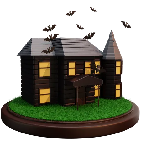 Creepy House  3D Illustration