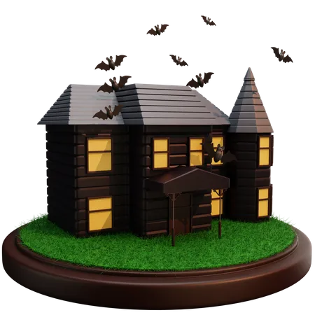 Creepy House 3D Illustration