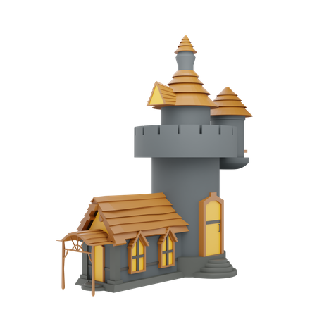 Creepy House 3D Illustration