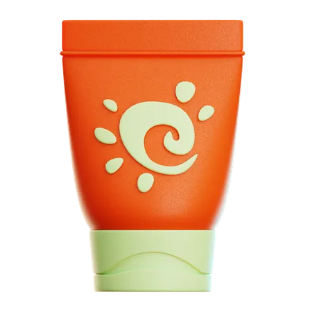 Crema solar  3D Icon