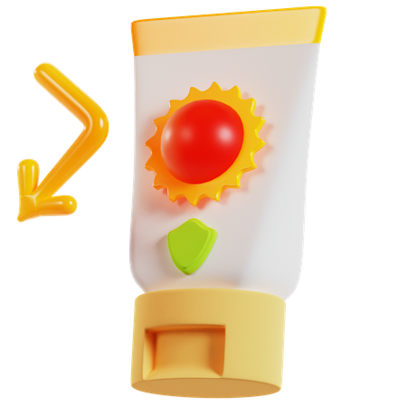 Crema solar  3D Icon