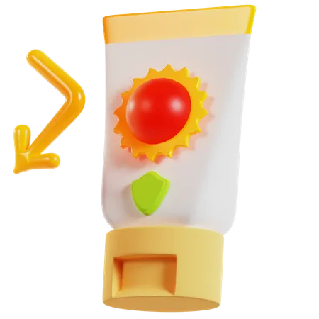 Crema solar  3D Icon