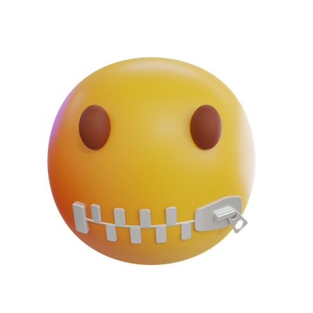 Emoji de boca con cremallera  3D Icon