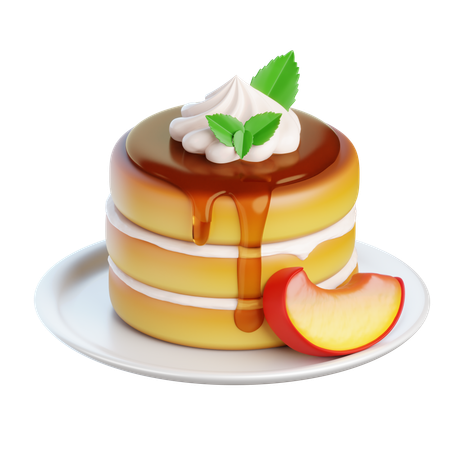 Crêpes aux pêches  3D Icon