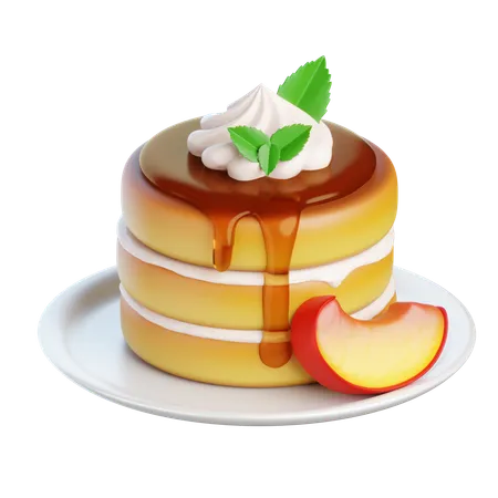 Crêpes aux pêches  3D Icon