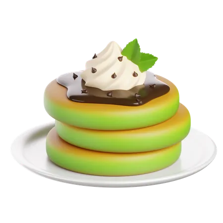 Crêpes aux pépites de chocolat et à la menthe  3D Icon