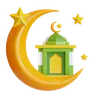 Crescent Moon With Mosque
