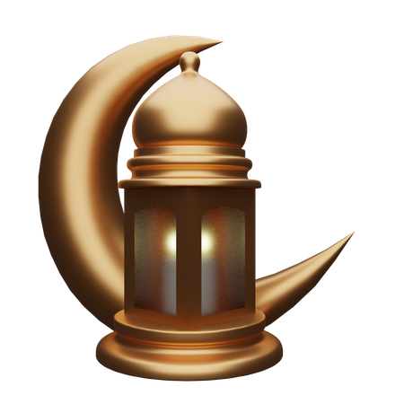 Crescent And Lantern  3D Icon