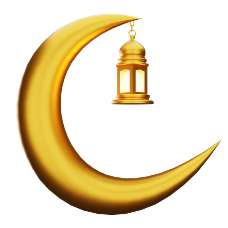 Crescent And Lantern  3D Icon