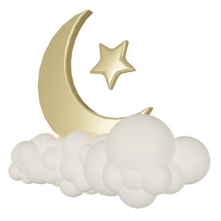 Crescent And Star  3D Icon