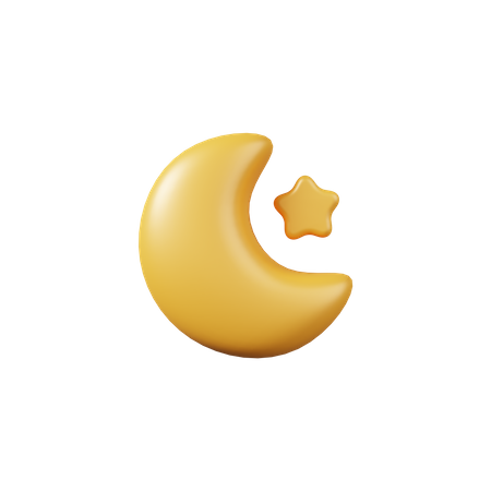 Crescent And Star  3D Icon