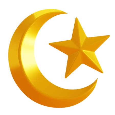 Crescent And Star  3D Icon