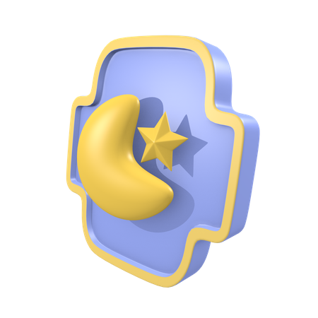 Crescent And Star  3D Icon