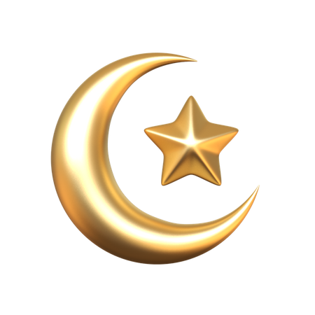 Crescent And Star  3D Illustration