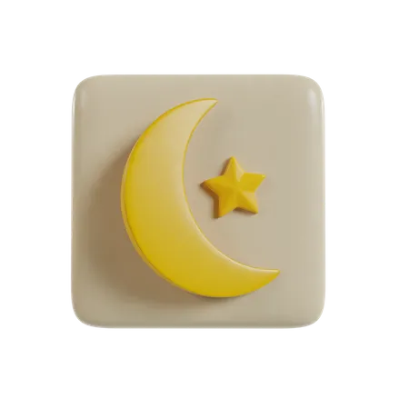 Crescent And Star  3D Illustration