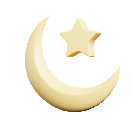 Crescent And Star  3D Illustration