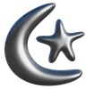 Crescent And Star Abstract Shape