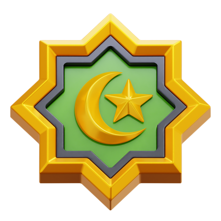 Crescent And Star Decoration  3D Icon