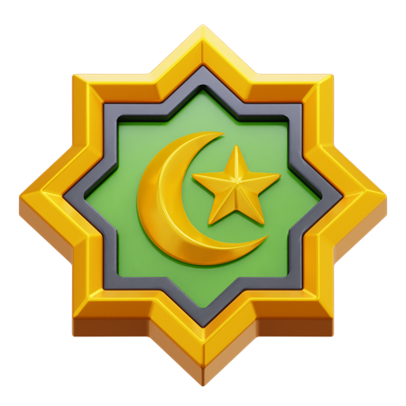 Crescent And Star Decoration  3D Icon