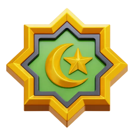 Crescent And Star Decoration  3D Icon