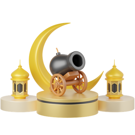 Crescent Cannon  3D Illustration