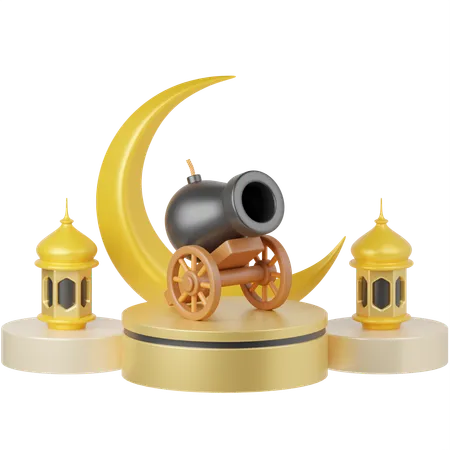 Crescent Cannon  3D Illustration