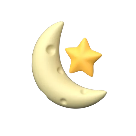 A 3 D Icon Of A Crescent Moon Symbolizing The Lunar Calendar Celestial Beauty And The Beginning Of Islamic Months 3D Icon