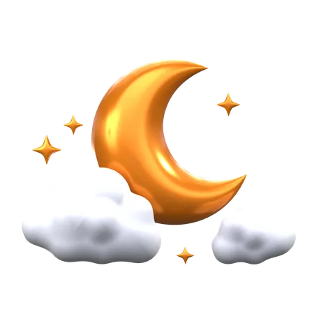 Crescent Moon 3 D Ramadan Icon 3D Icon