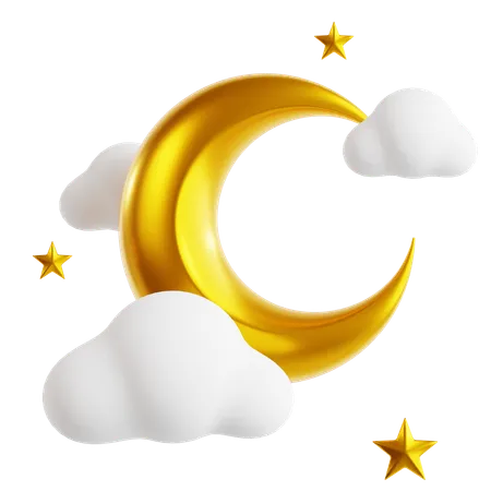 Crescent Moon 3 D Icon 3D Icon