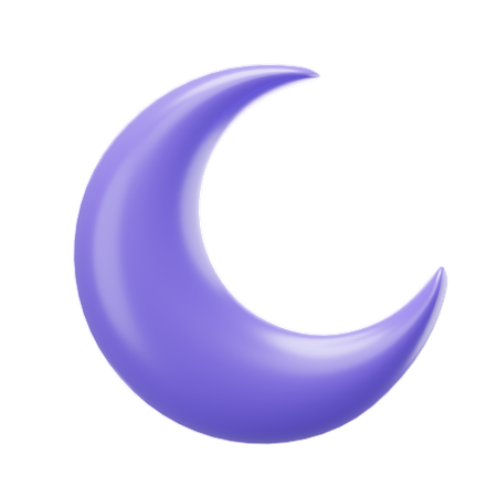 Crescent Moon  3D Icon