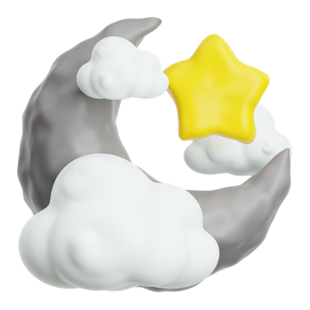 Crescent Moon  3D Icon