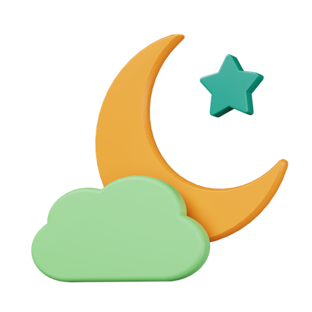 Crescent Moon  3D Icon