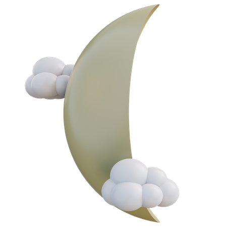 Crescent Moon  3D Icon