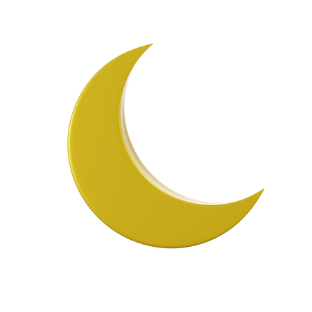 Crescent Moon  3D Icon