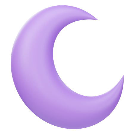 Crescent Moon  3D Icon