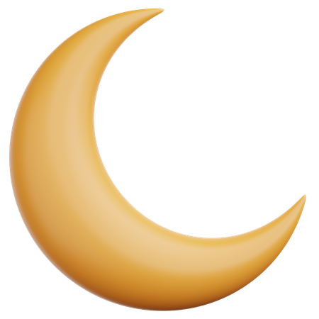 Crescent Moon  3D Icon