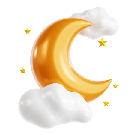 Crescent Moon  3D Icon