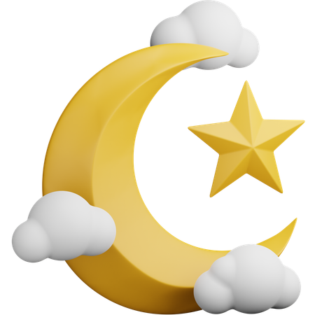 Crescent Moon  3D Icon