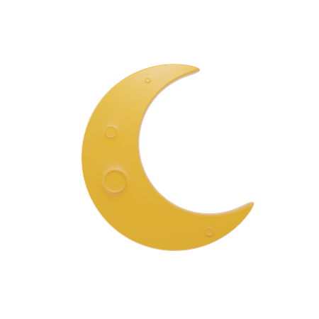 Crescent Moon  3D Icon