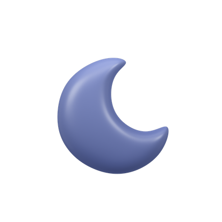 Crescent Moon  3D Icon