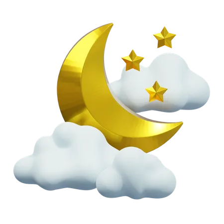 Crescent Moon  3D Icon