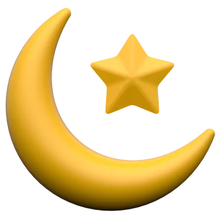 Crescent Moon  3D Icon