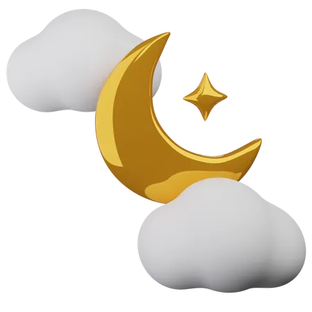 Crescent Moon  3D Icon